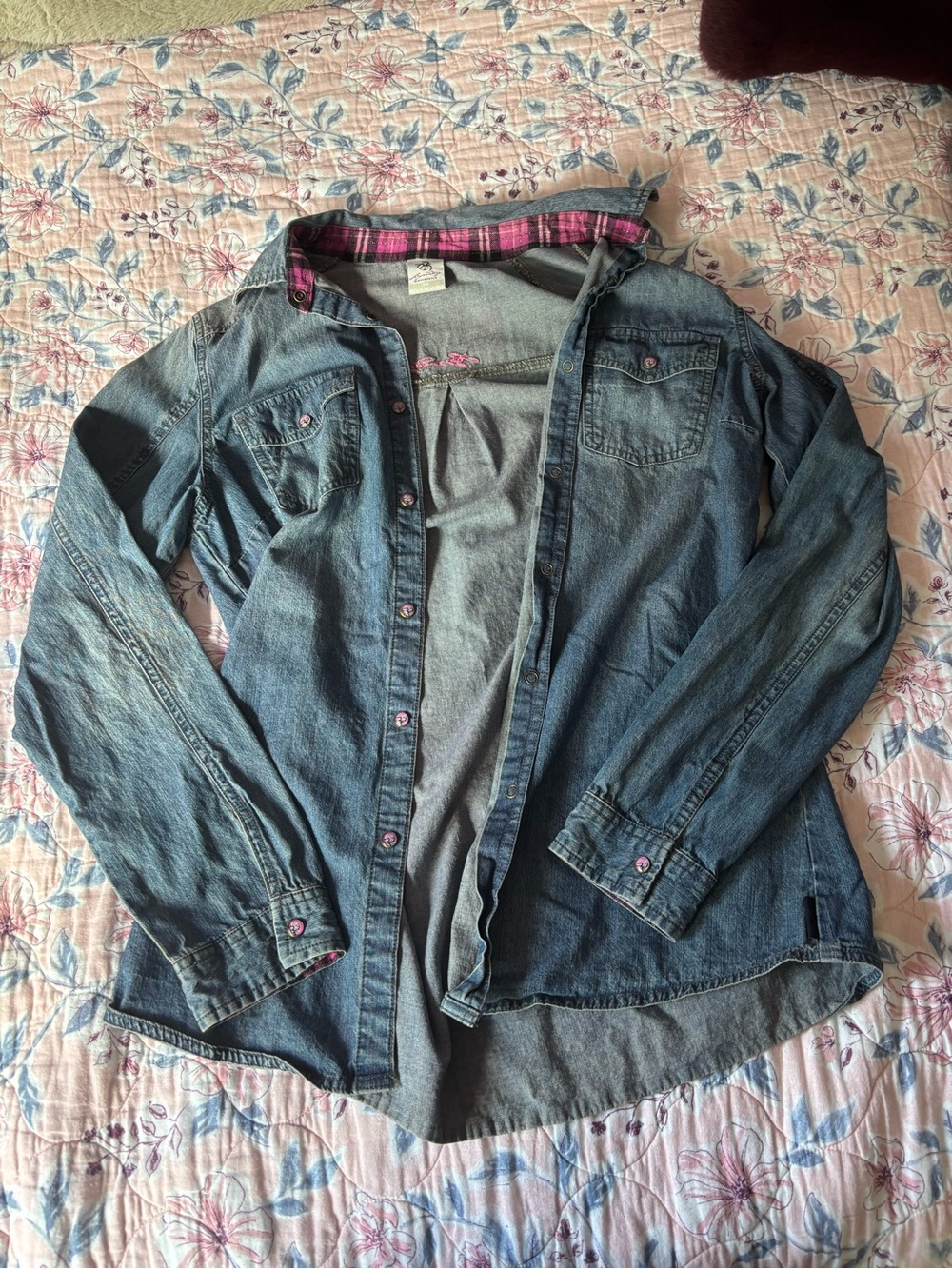 Legendary Whitetails Blue Denim Jean Jacket with Pink Accents